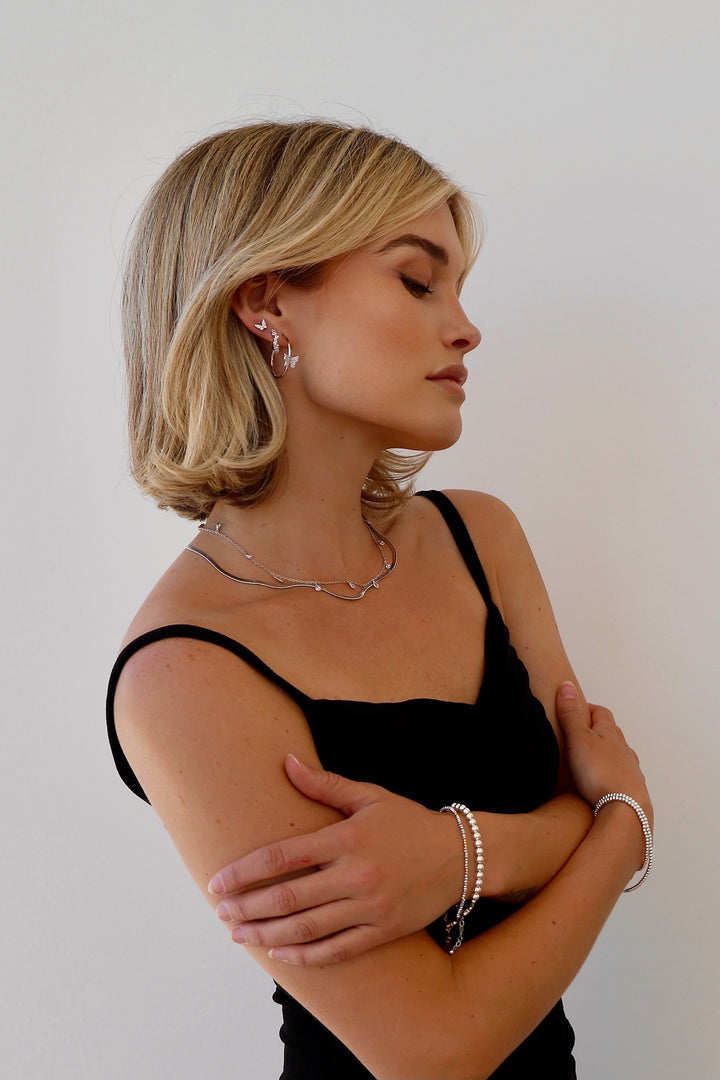 LARGE CZ BUTTERFLY HOOP