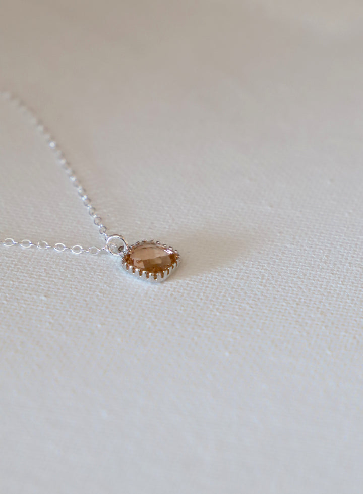 CHAMPAGNE SQUARE BEZEL NECKLACE