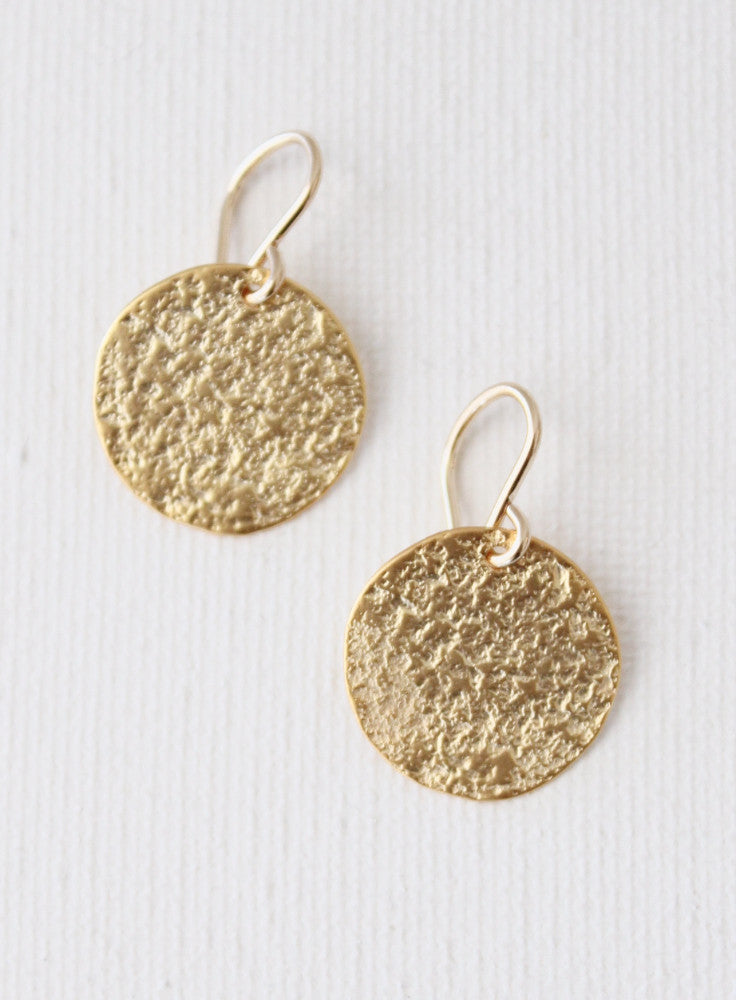 THIN HAMMERED DISC EARRINGS