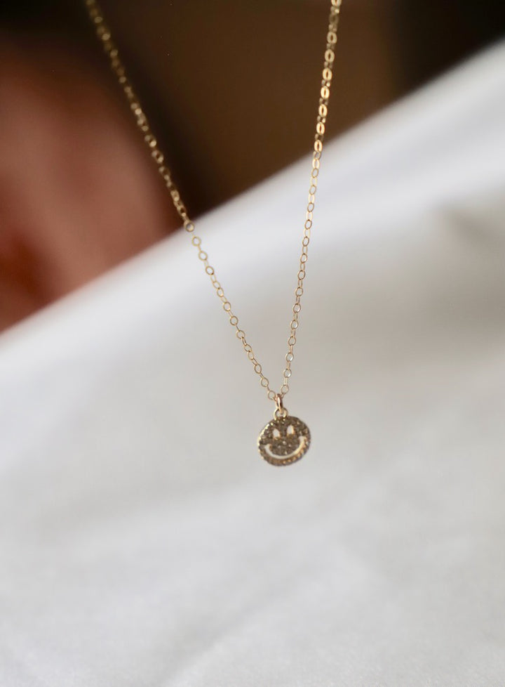 CZ SMILEY FACE NECKLACE