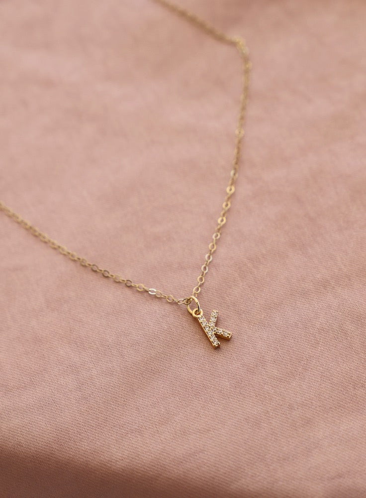 CZ INITIAL NECKLACE
