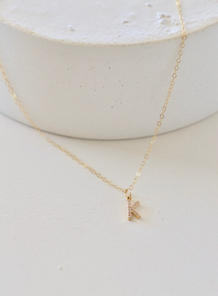 CZ INITIAL NECKLACE