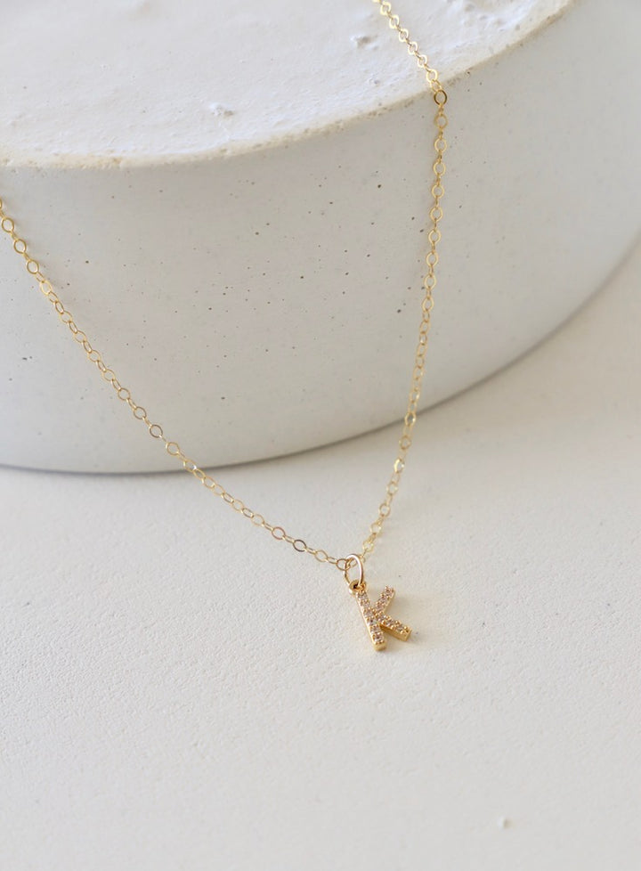 CZ INITIAL NECKLACE