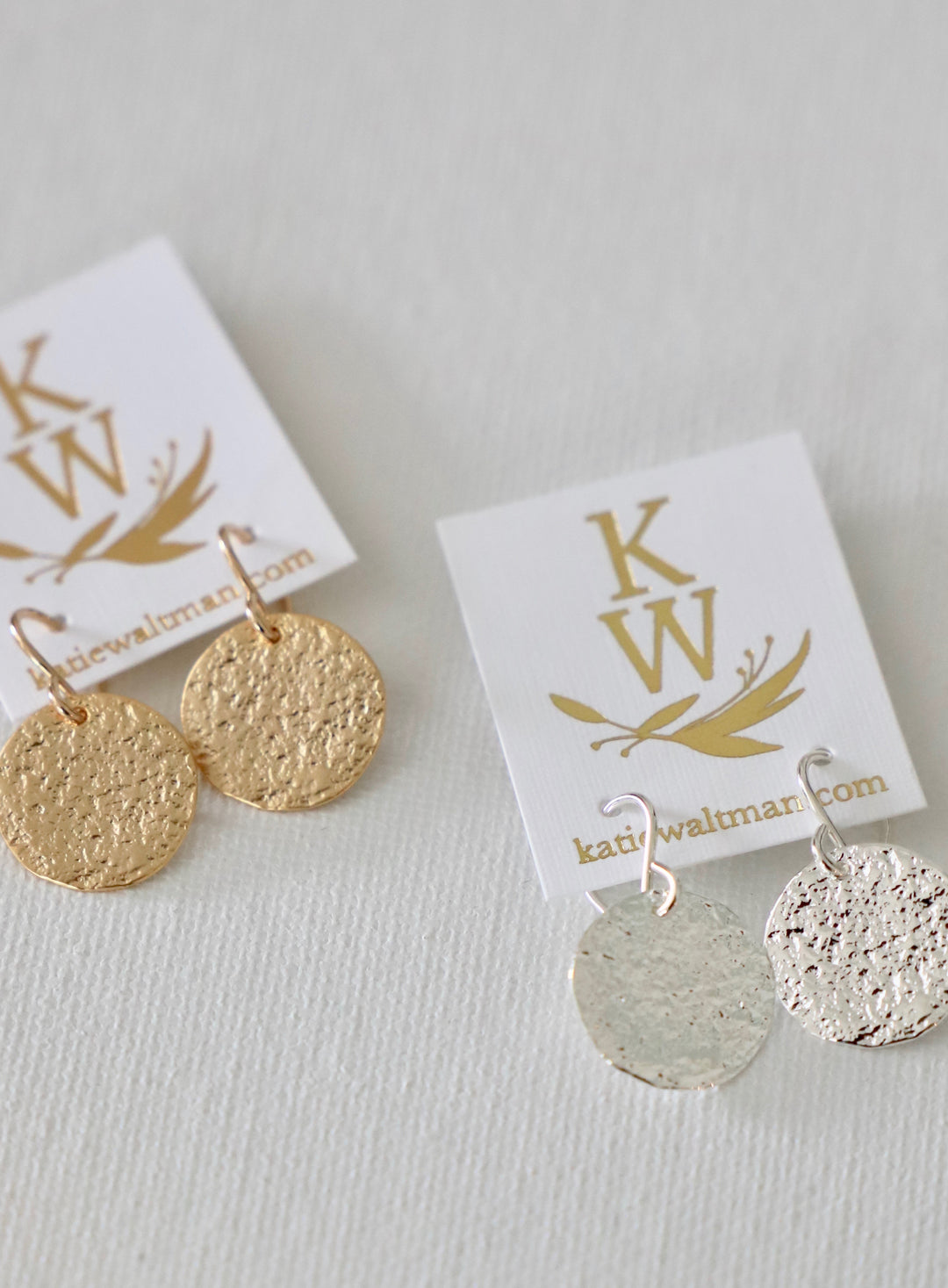 THIN HAMMERED DISC EARRINGS