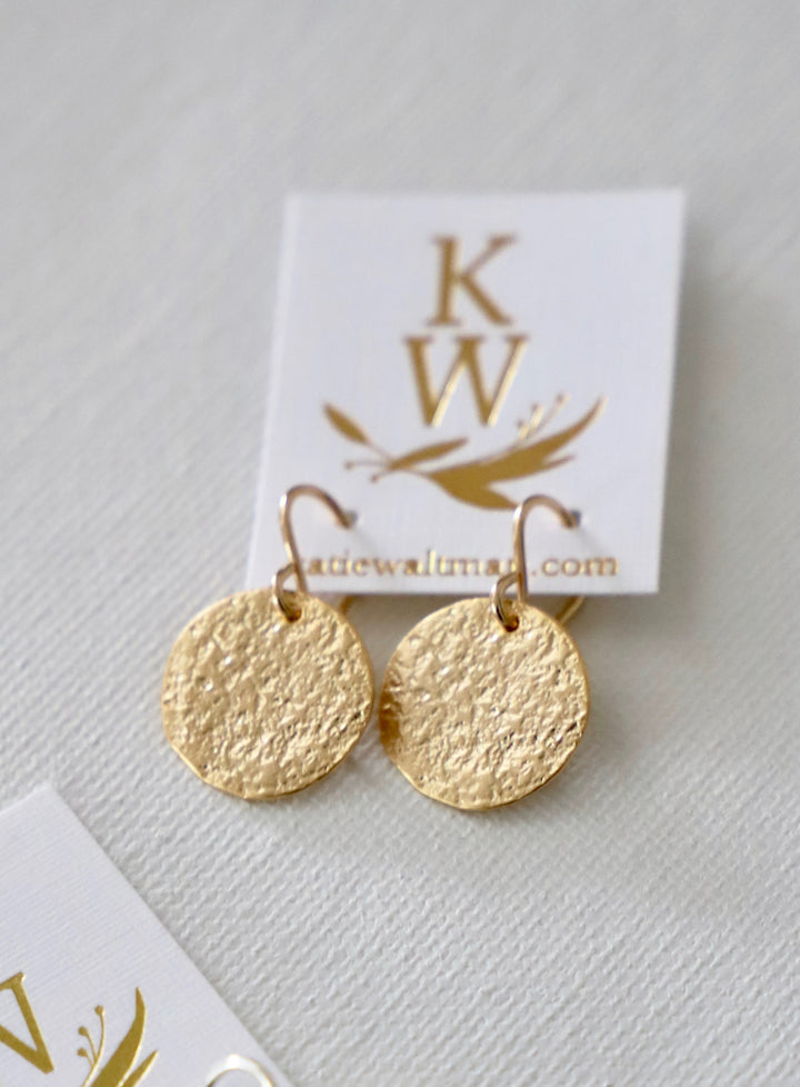 THIN HAMMERED DISC EARRINGS