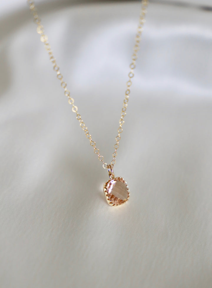 CHAMPAGNE SQUARE BEZEL NECKLACE