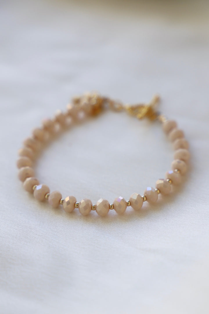 PINK OPAL RONDELLE CRYSTAL BRACELET