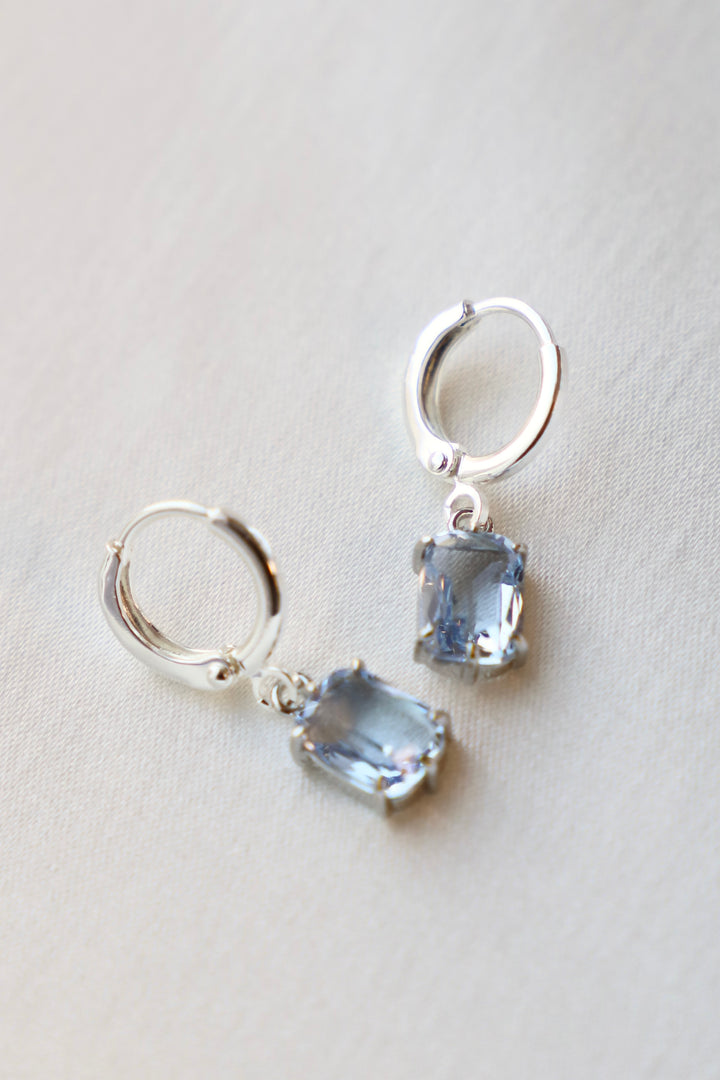 LIGHT SAPPHIRE BAGUETTE EARRINGS