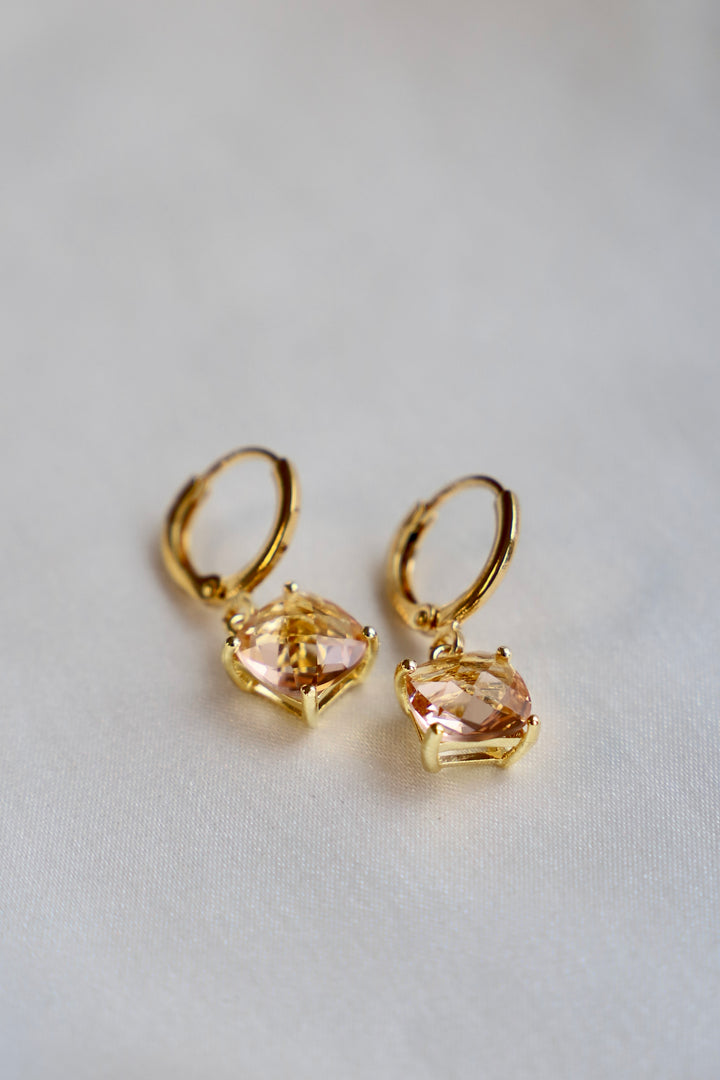 CHAMPAGNE SQUARE DROP EARRINGS