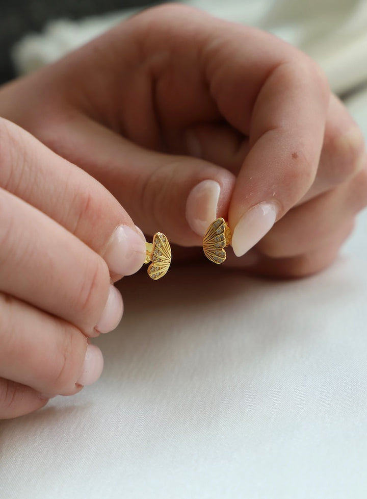 CZ BUTTERFLY WING STUDS
