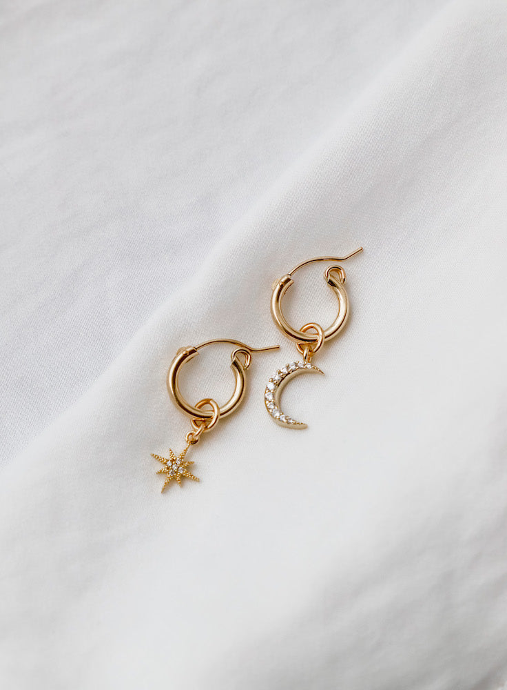 CELESTIAL STAR AND MOON HOOPS