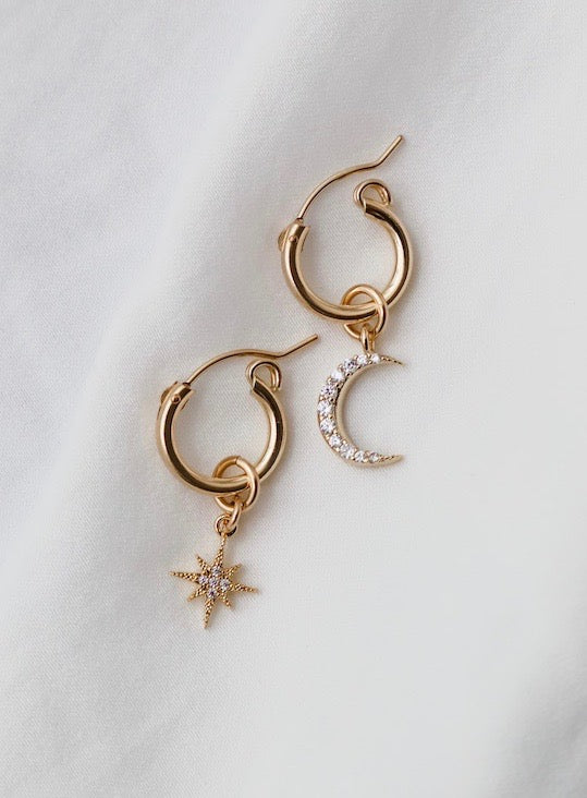 CELESTIAL STAR AND MOON HOOPS