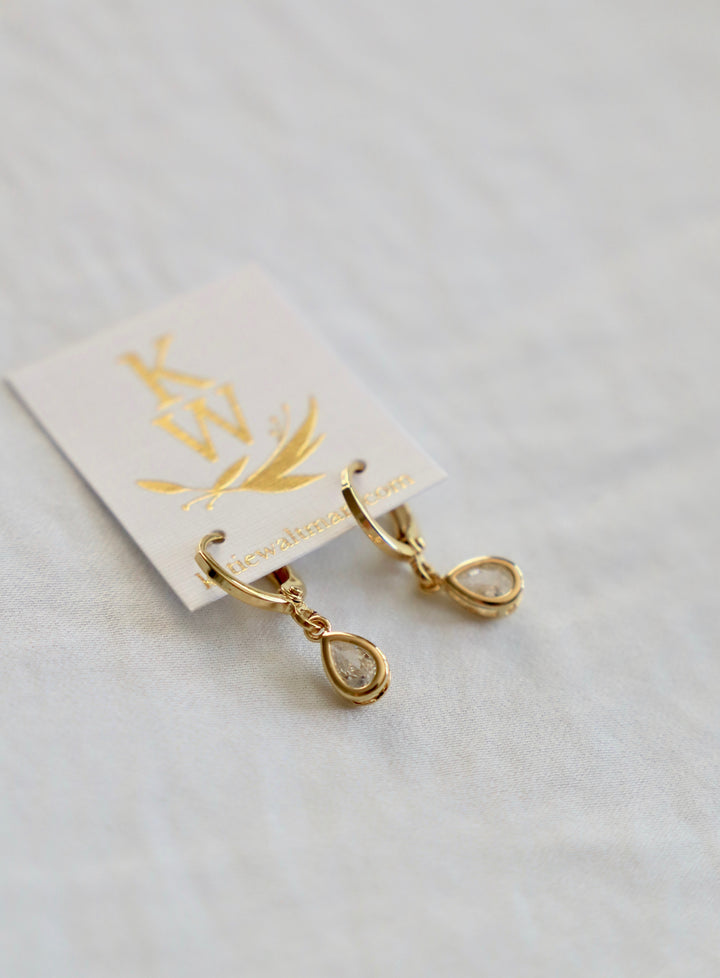 BIRTHSTONE HUGGIE EARRINGS