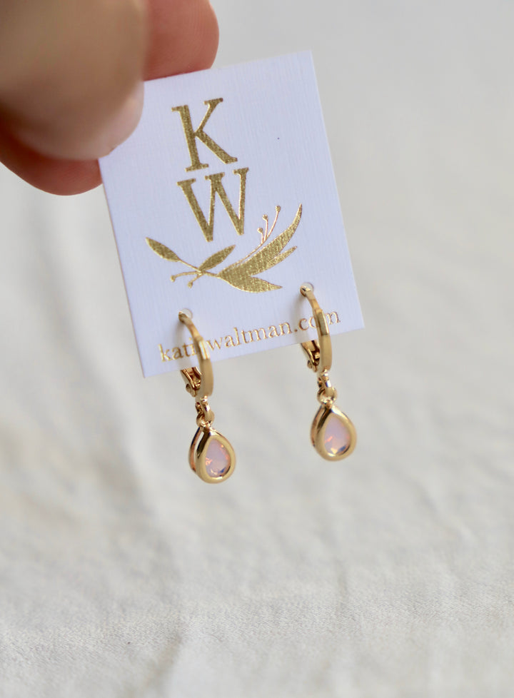 BIRTHSTONE HUGGIE EARRINGS
