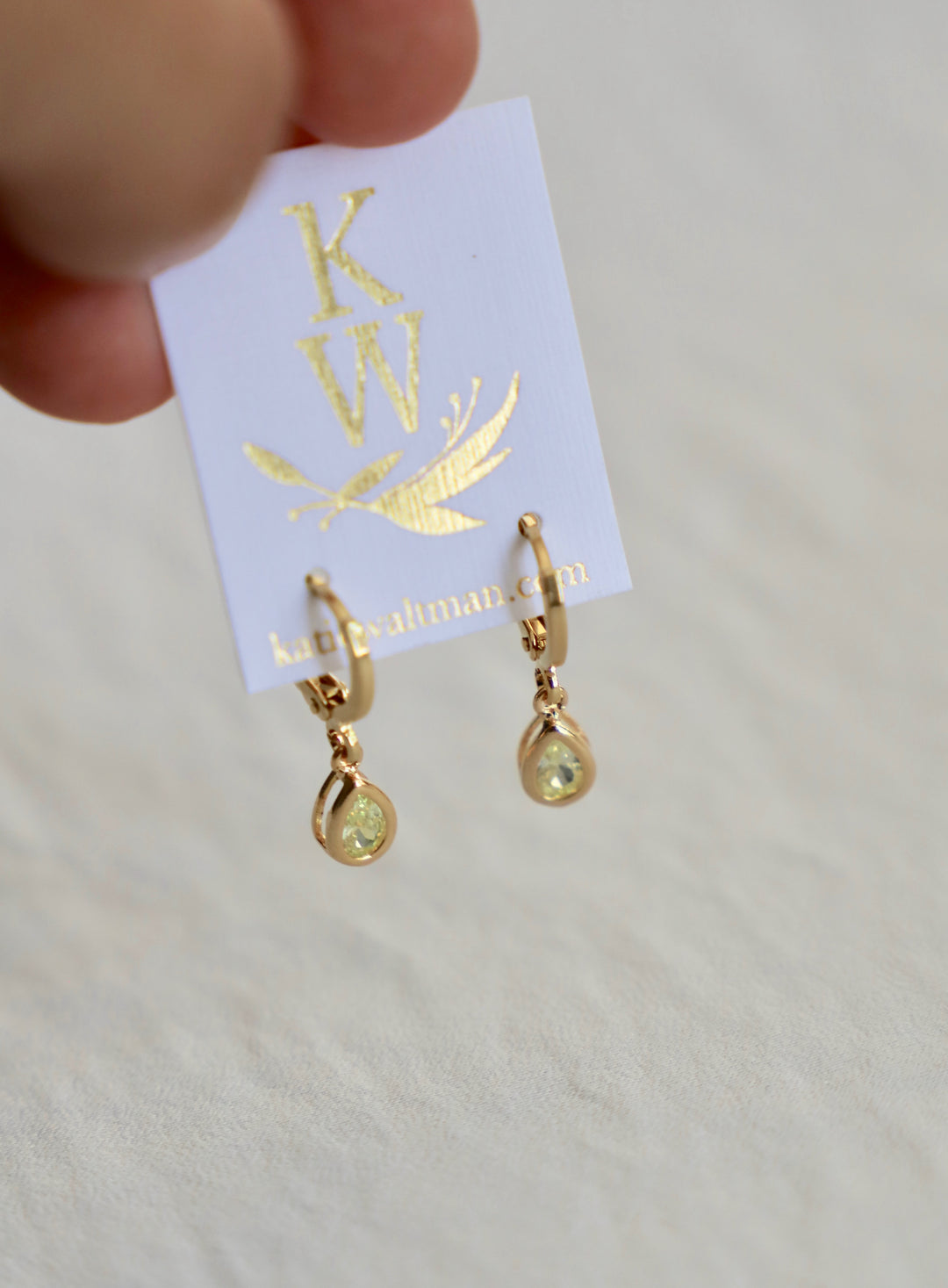 BIRTHSTONE HUGGIE EARRINGS