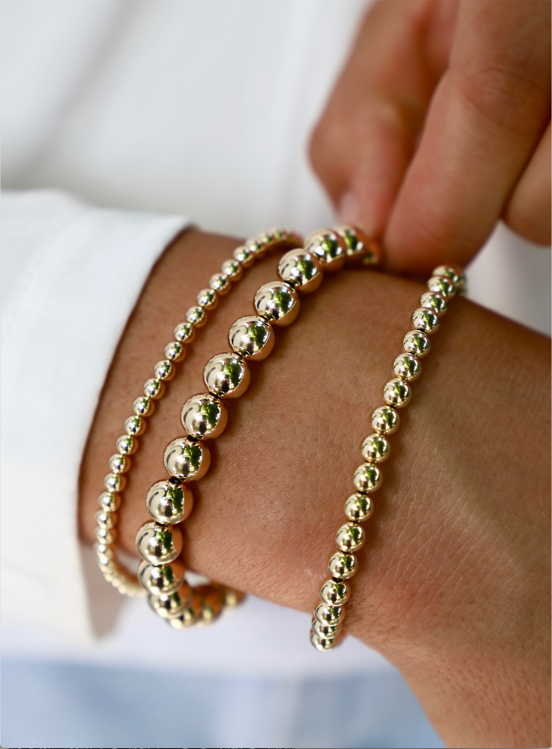 The Katie 3mm 4mm 5mm 6mm 8mm 14k Gold Filled Bead Bracelet non