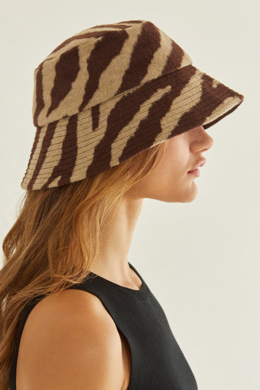 ZEBRA FELT BUCKET HAT