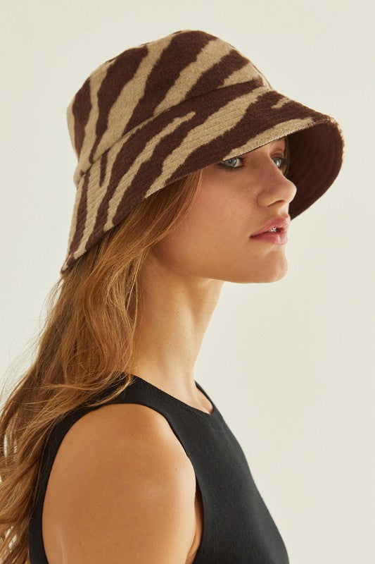 ZEBRA FELT BUCKET HAT