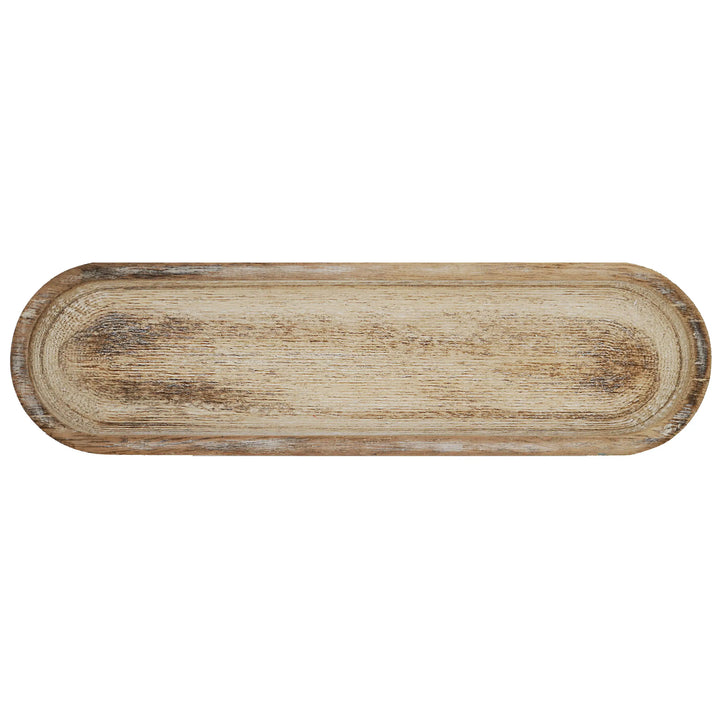 OVAL RUSTIC WOOD TRAY